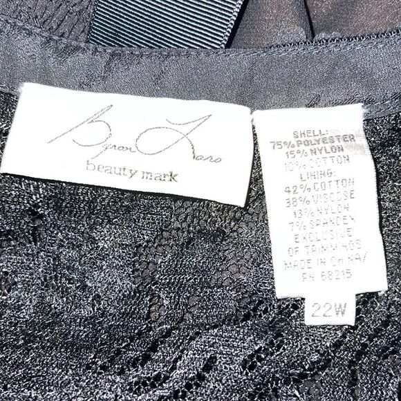 New Byron Lars Beauty Mark Black Floral Applique Lace Sheath Gisella Size 22 - Picture 11 of 16